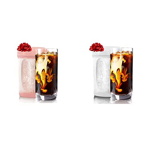Rose Gold & White HyperChiller 12.5 Oz Reusable Beverage Cooler