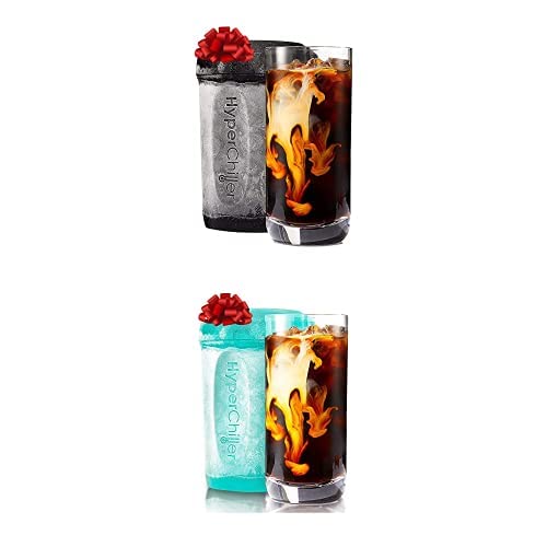HyperChiller Bundle: Black & Aqua Sky, 12.5 Oz Reusable for Beverages