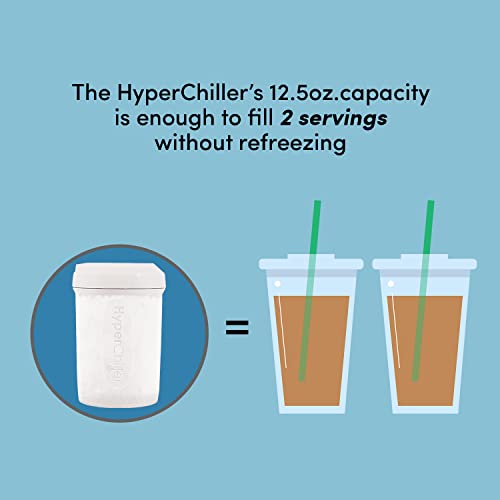 HyperChiller HC2W White Iced Coffee/Beverage Cooler, 12.5 Oz Fast Refreshment
