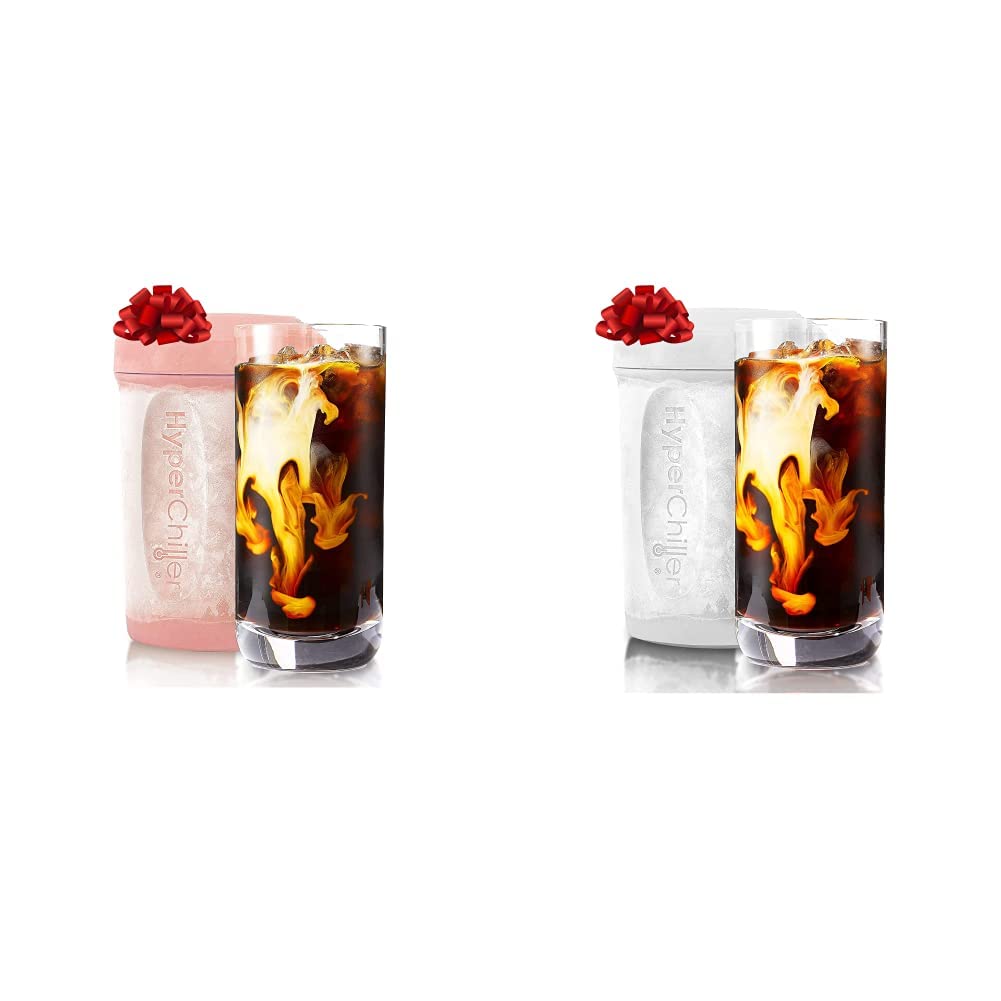 Rose Gold & White HyperChiller 12.5 Oz Reusable Beverage Cooler