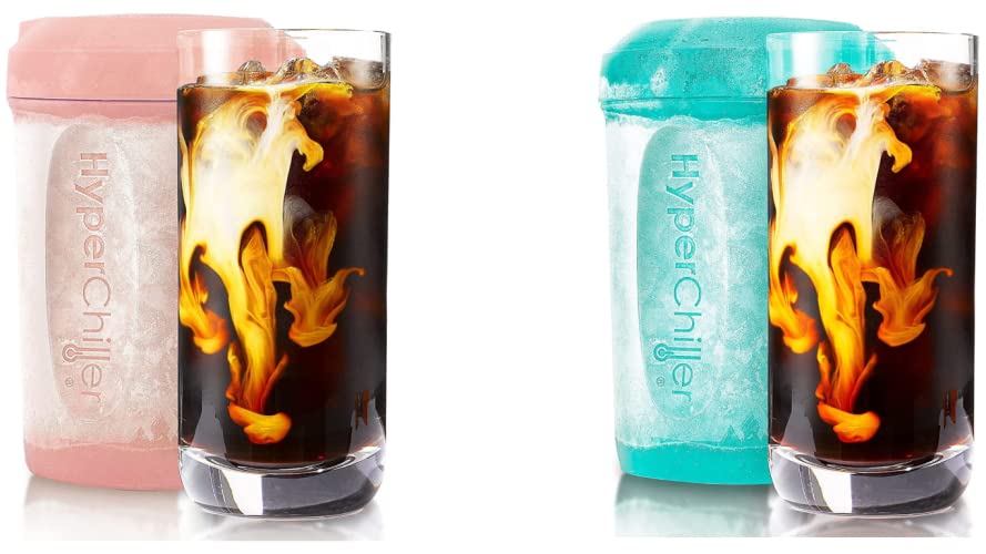 Rose Gold & Aqua Sky 12.5oz Iced Beverage Coolers Set