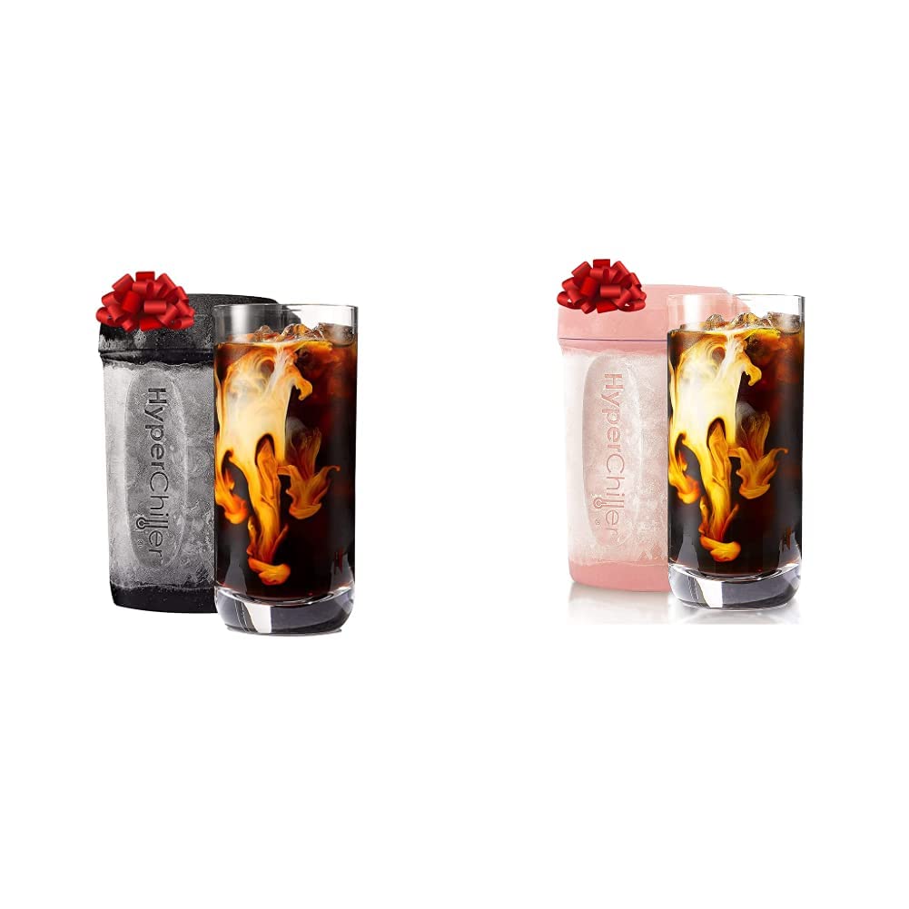 HyperChiller HC3 & HC2RG Bundle: Iced Coffee Coolers, 12.5 Oz, Black & Rose Gold