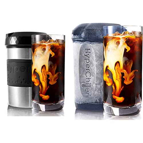 HyperChiller HC2SS and HC2BG 12.5 oz Stainless Steel Beverage Coolers – Perfect for Iced Coffee, Tea, Wine, and Alcohol