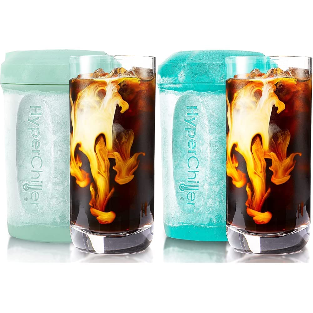 HyperChiller HC2M & HC2AS Iced Coffee Cooler Bundle, Spearmint & Aqua Sky, 12.5 Oz